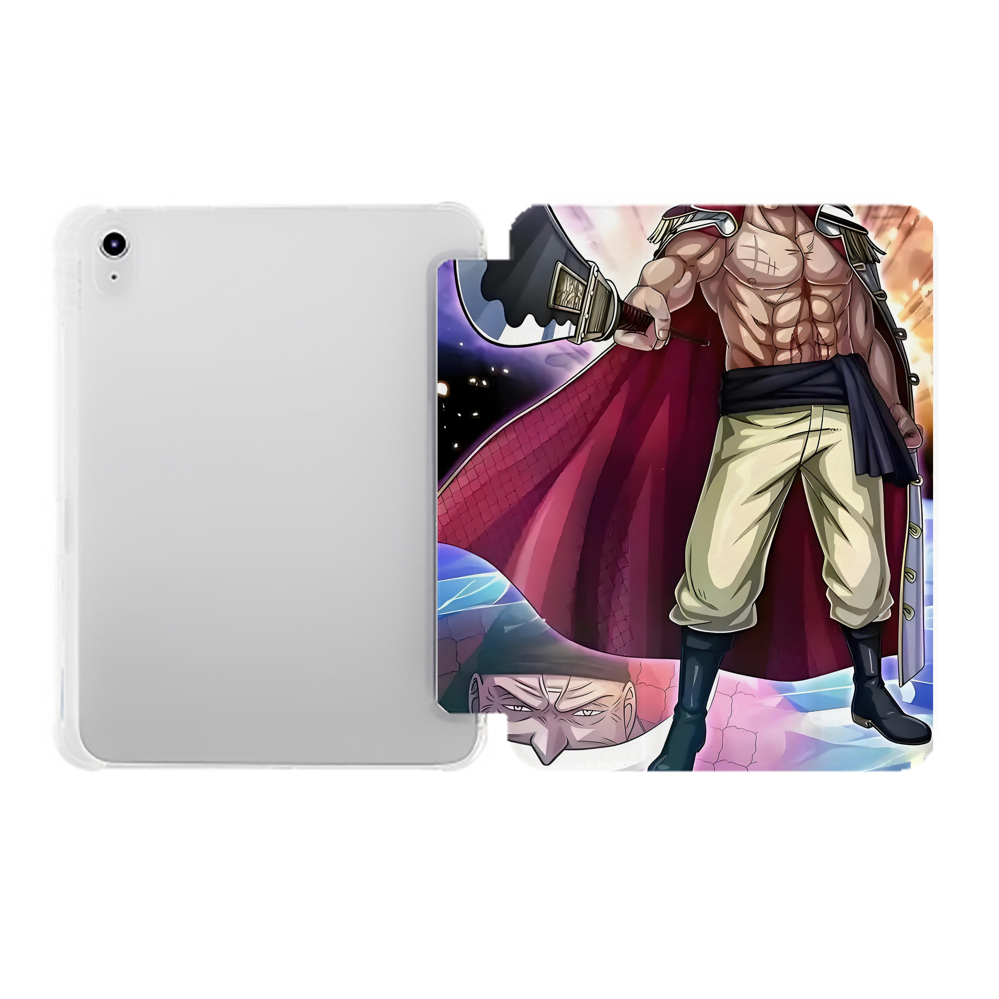 （画像用） ワンピース ONE PIECE IPad ケース ペン収納付き 三つ折りスタンド PUレザー×シリコン 対応機種9.5/10.5/10.9インチ